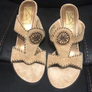 Victoria Spenser Sandals in Tan/Beige Heels